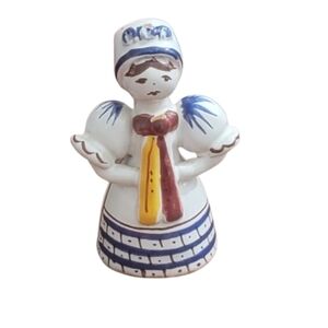 Gzhel porcelain figurine. Gzhe traditional Russian folk handcrafted Figure